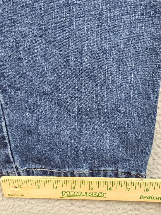 Wrangler Carpenter Jeans Men's 34x32 Dark Wash Workwear Denim Pants Blue Stretch - Picture 6 of 11